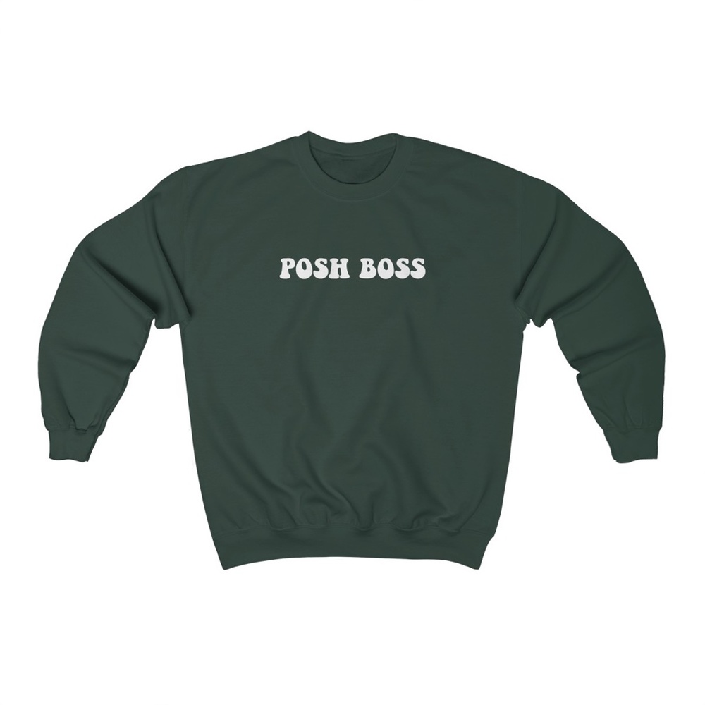 POSH BOSS Crewneck Gray Sweatshirt | Forest Green